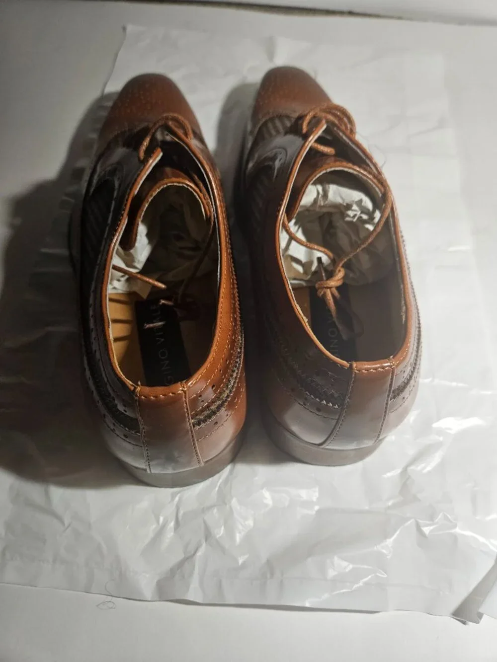 Gino Vitale 7901 Brogue Dress Shoes Brown Size 12 NWT